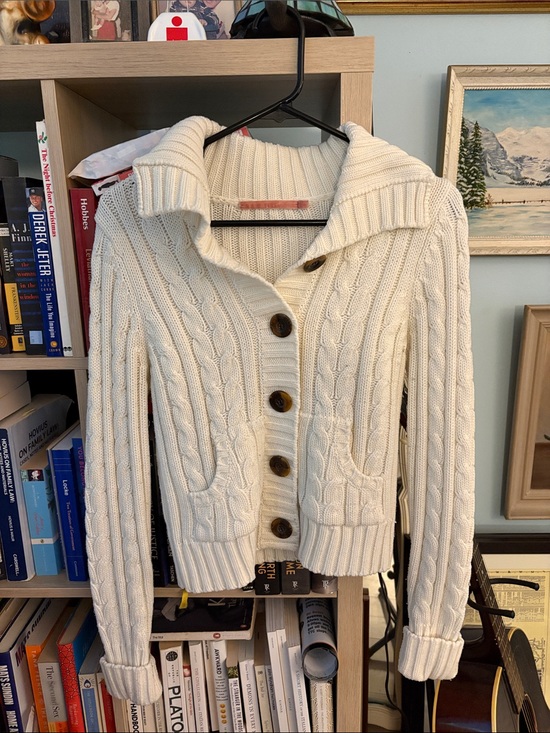 Sweaters - Women’s Cream Cable Knit Button-Front Sweater